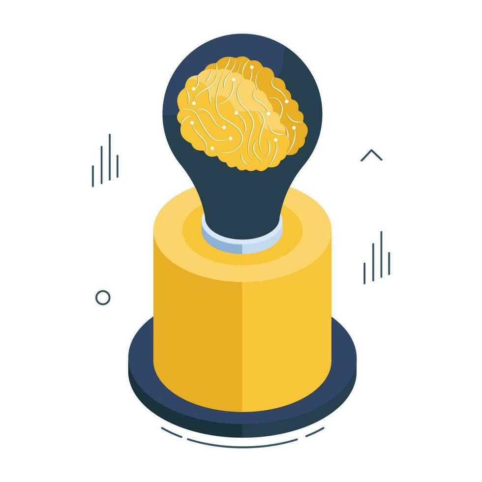 Trendy design icon of brain idea vector