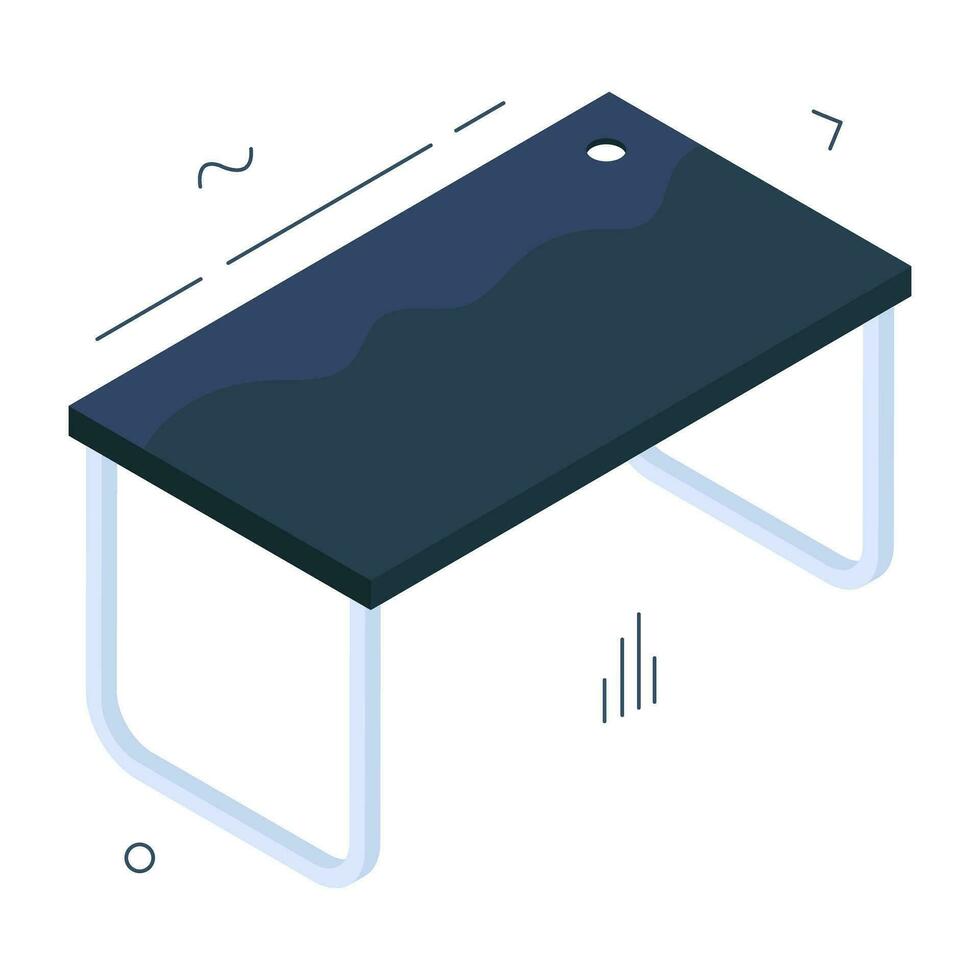 Editable design icon of school desk vector