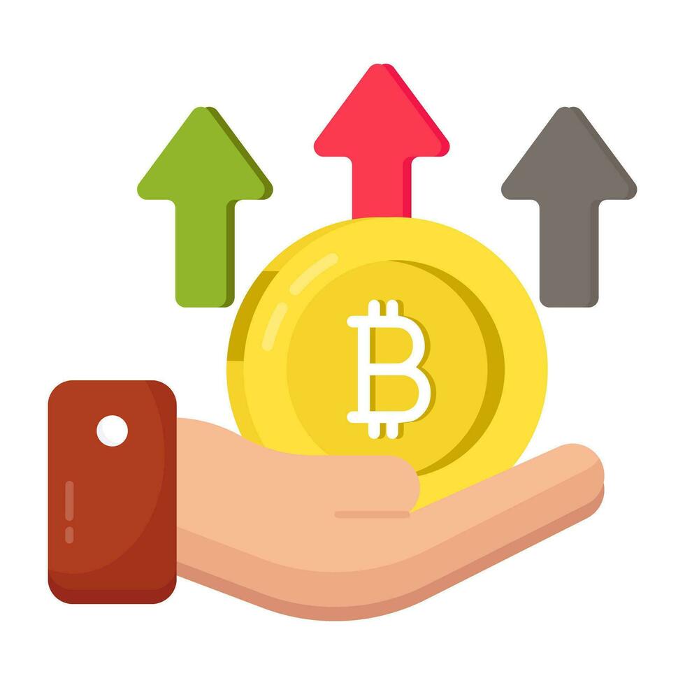 An icon design of bitcoin progress vector