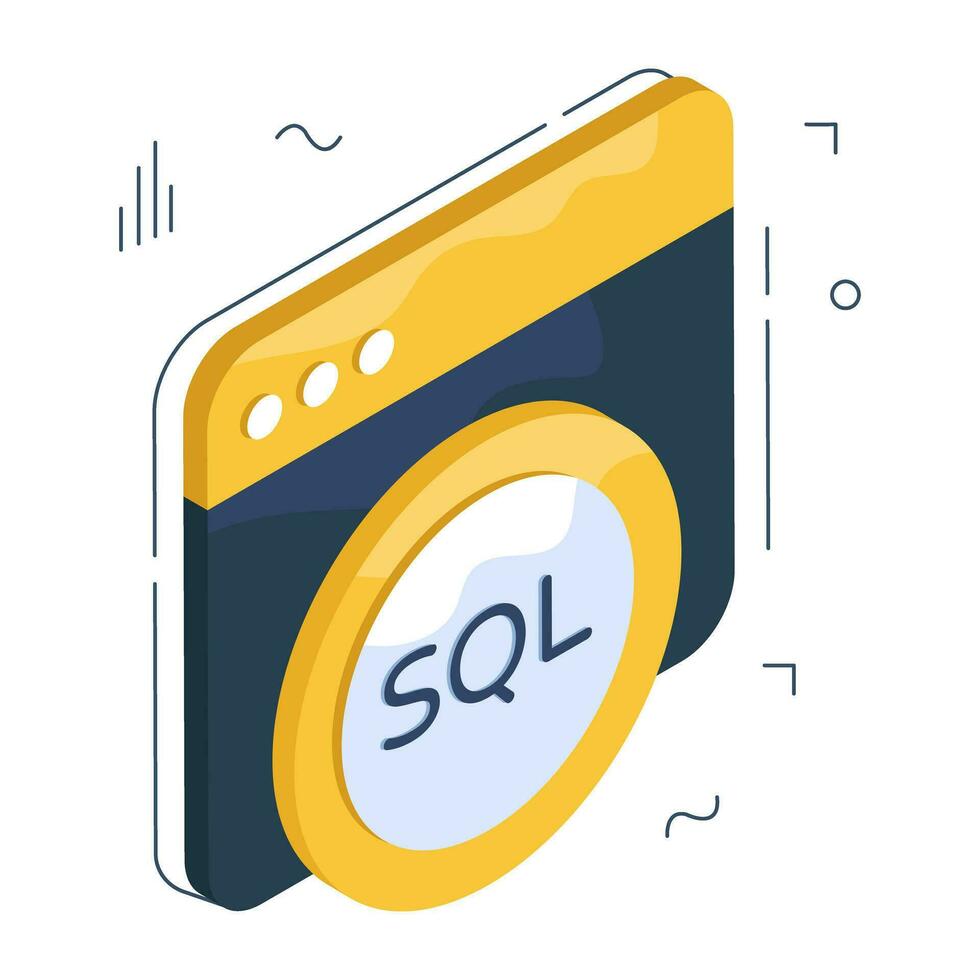 Premium download icon of sql website vector