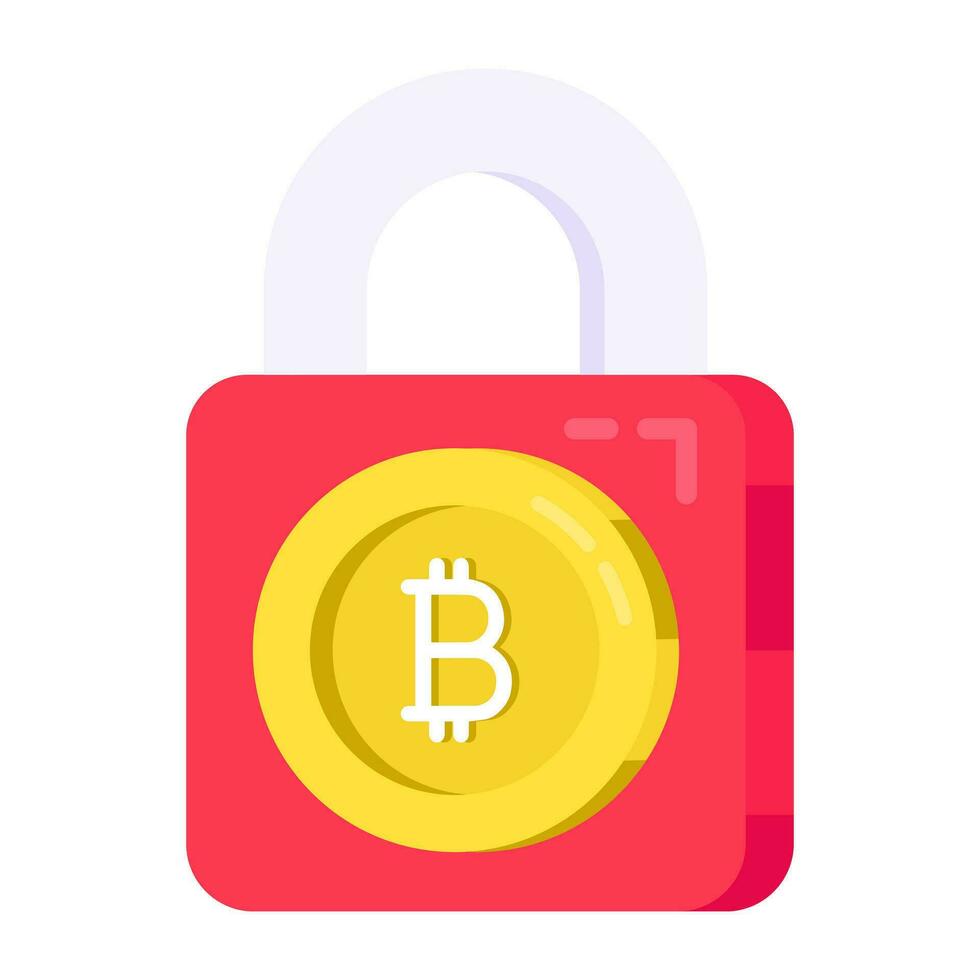 Perfect design icon of locked bitcoin vector