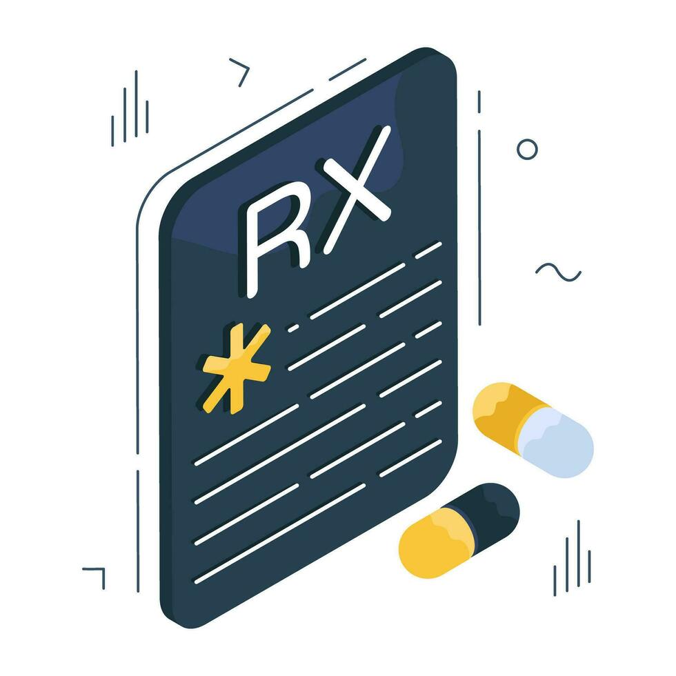 Trendy design icon of prescription vector