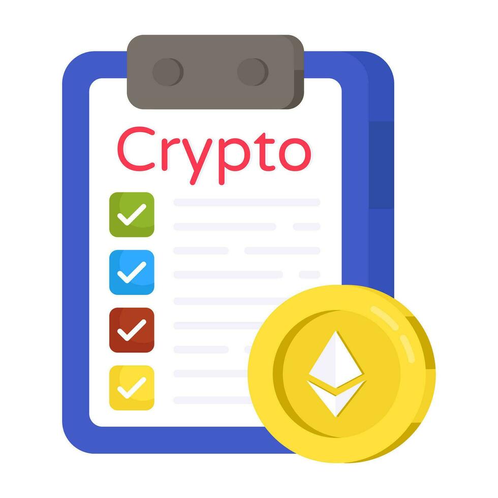 Creative design icon of crypto list vector