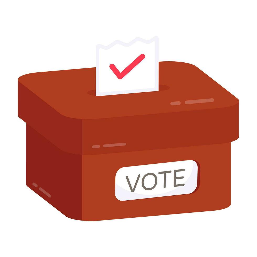 Conceptual flat design icon of ballot box vector