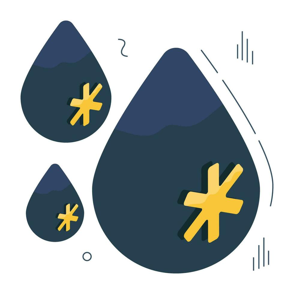 gotas exhibiendo sangre gotas icono vector