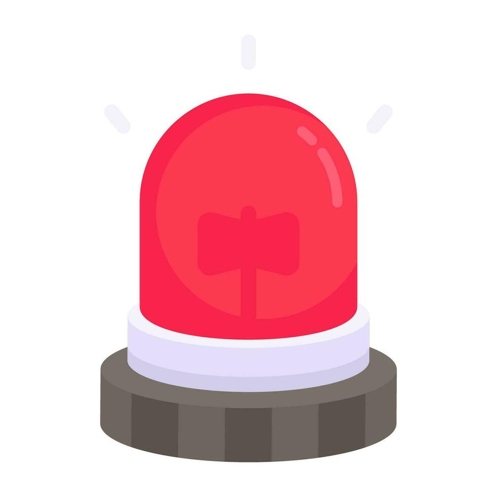 Revolving red light icon, vector design of siren