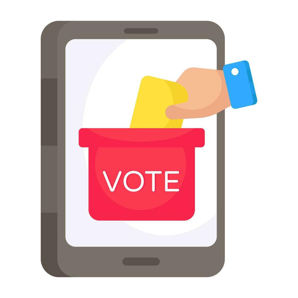 Conceptual flat design icon of ballot box vector