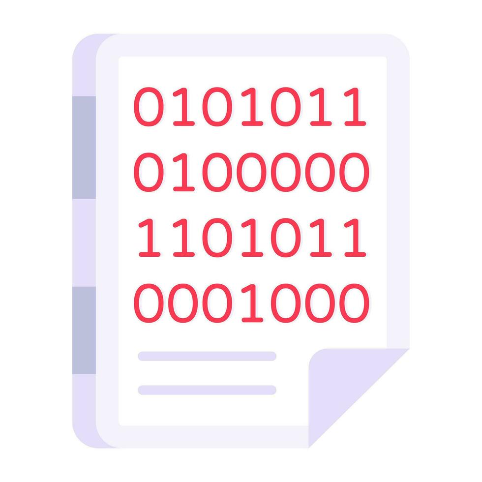 A unique design icon of binary file vector