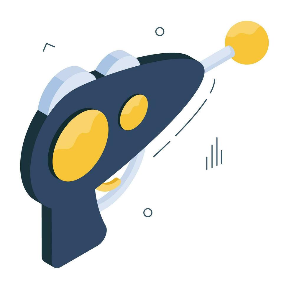 An isometric design icon of space gun vector