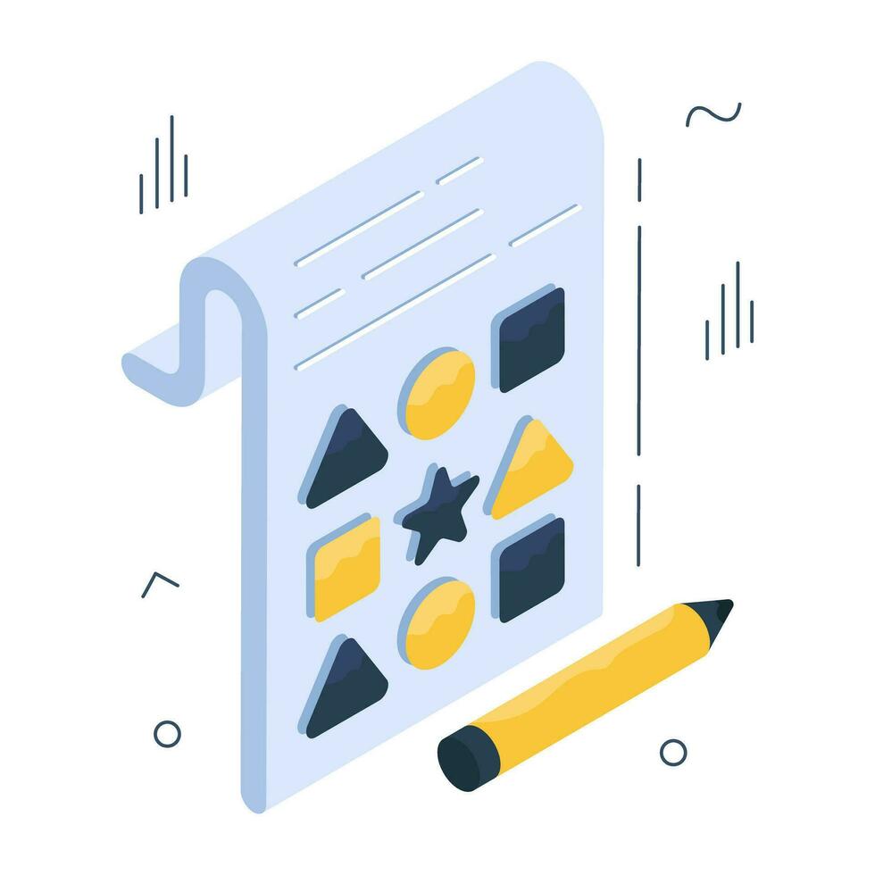 Math shapes showing concept of geometric shapes icon vector