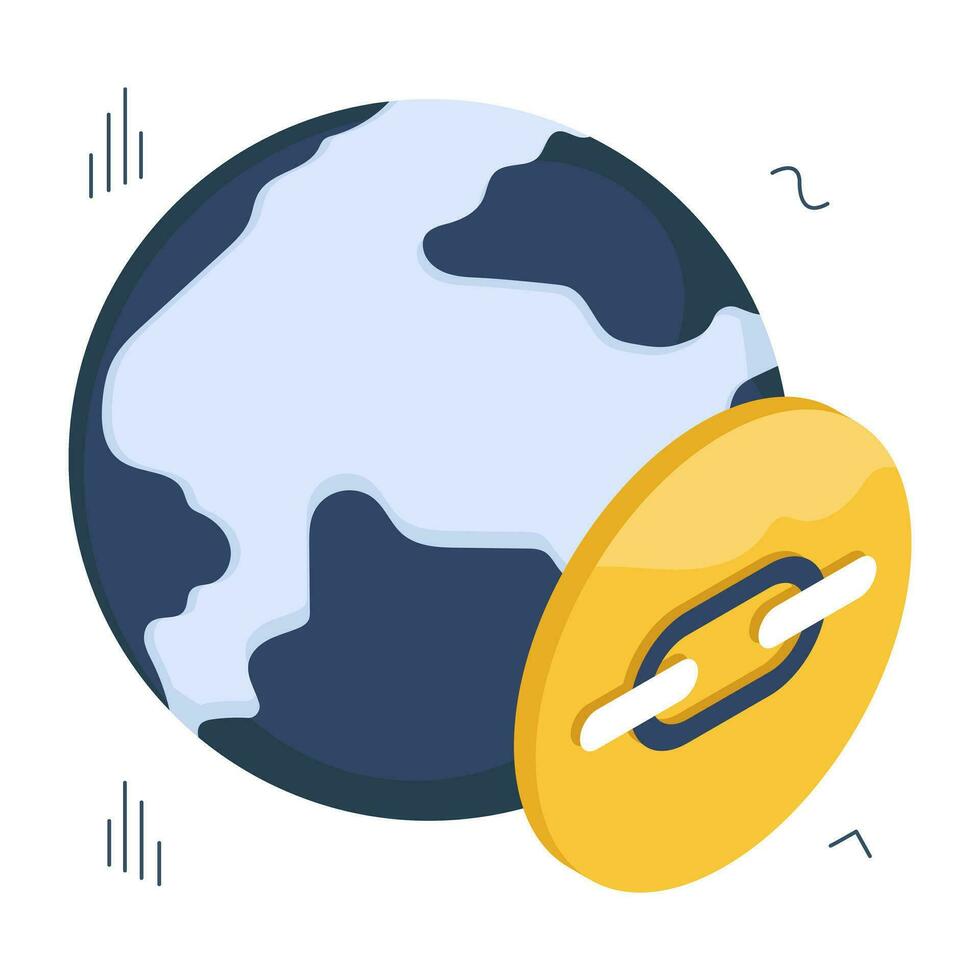 Creative design icon of global linkage vector