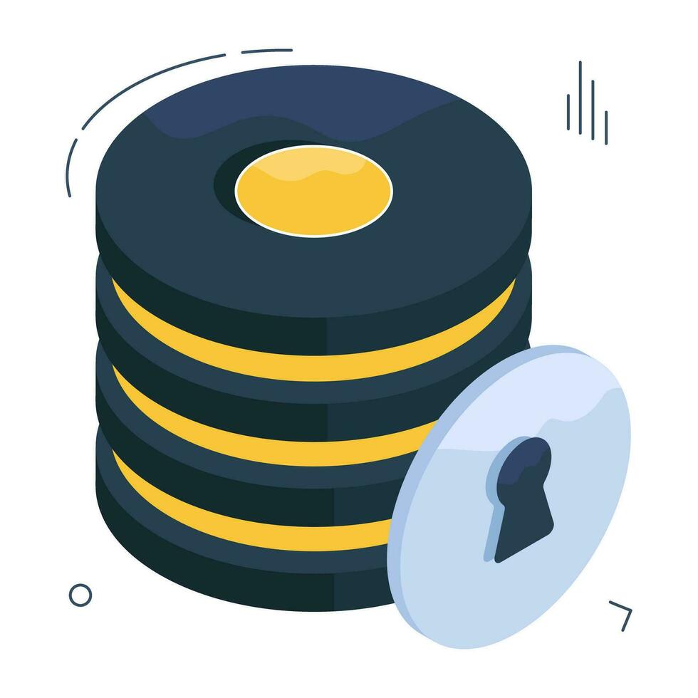 A creative design icon of database security vector