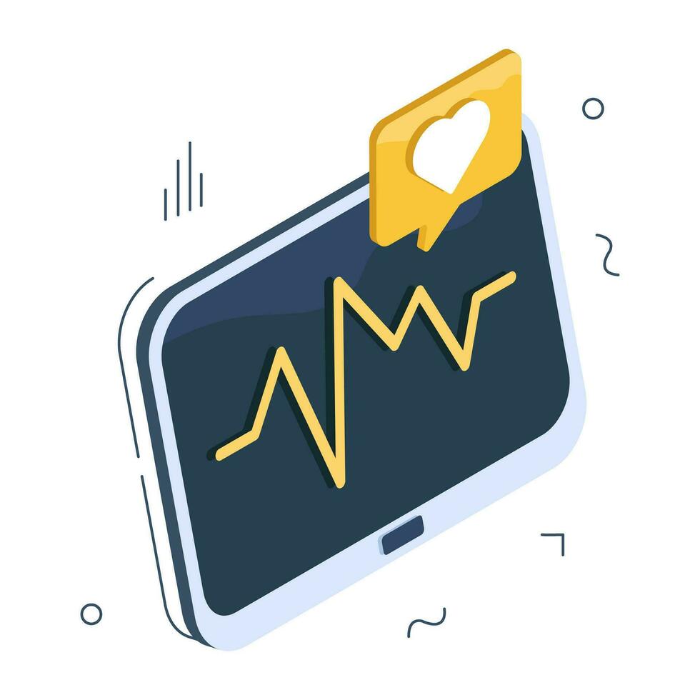 A unique design icon of ecg monitor vector