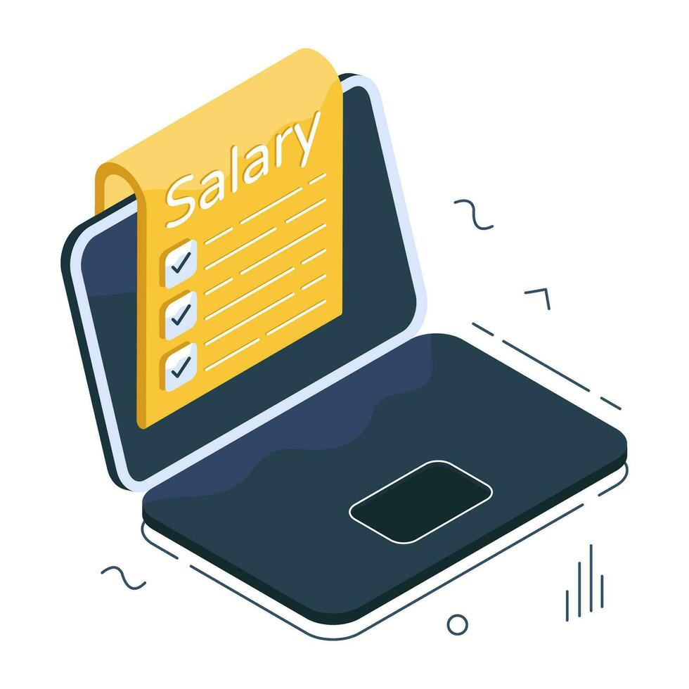 Trendy design icon of salary slip vector