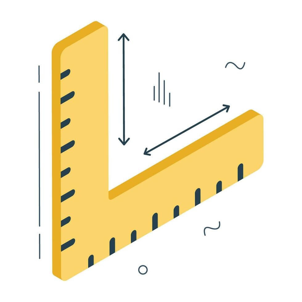 A isometric design icon of L scale vector