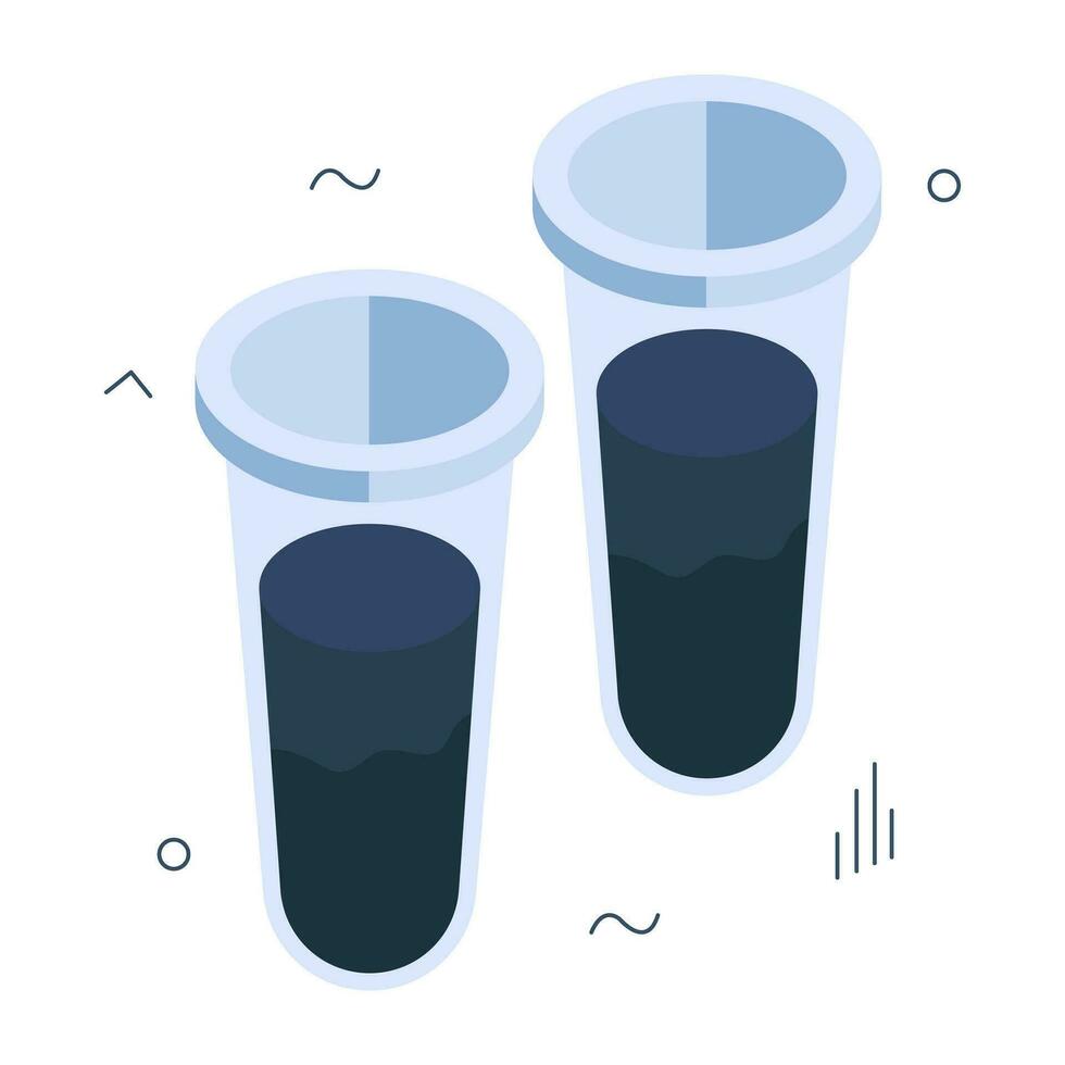 An editable design icon of sample tubes, lab apparatus vector