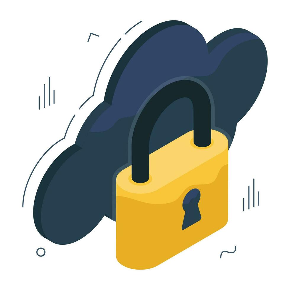 Modern design icon of locked cloud vector