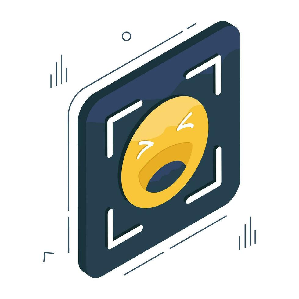 An editable design icon of emoji recognition vector