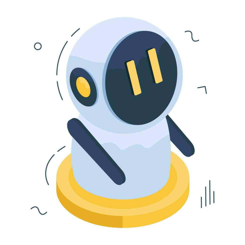 A colored design icon of robot vector