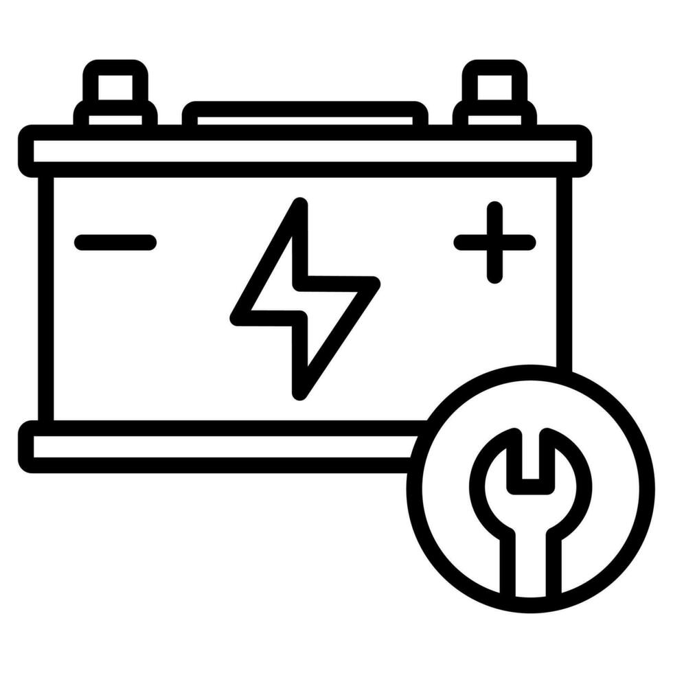 Battery Service icon line vector illustration