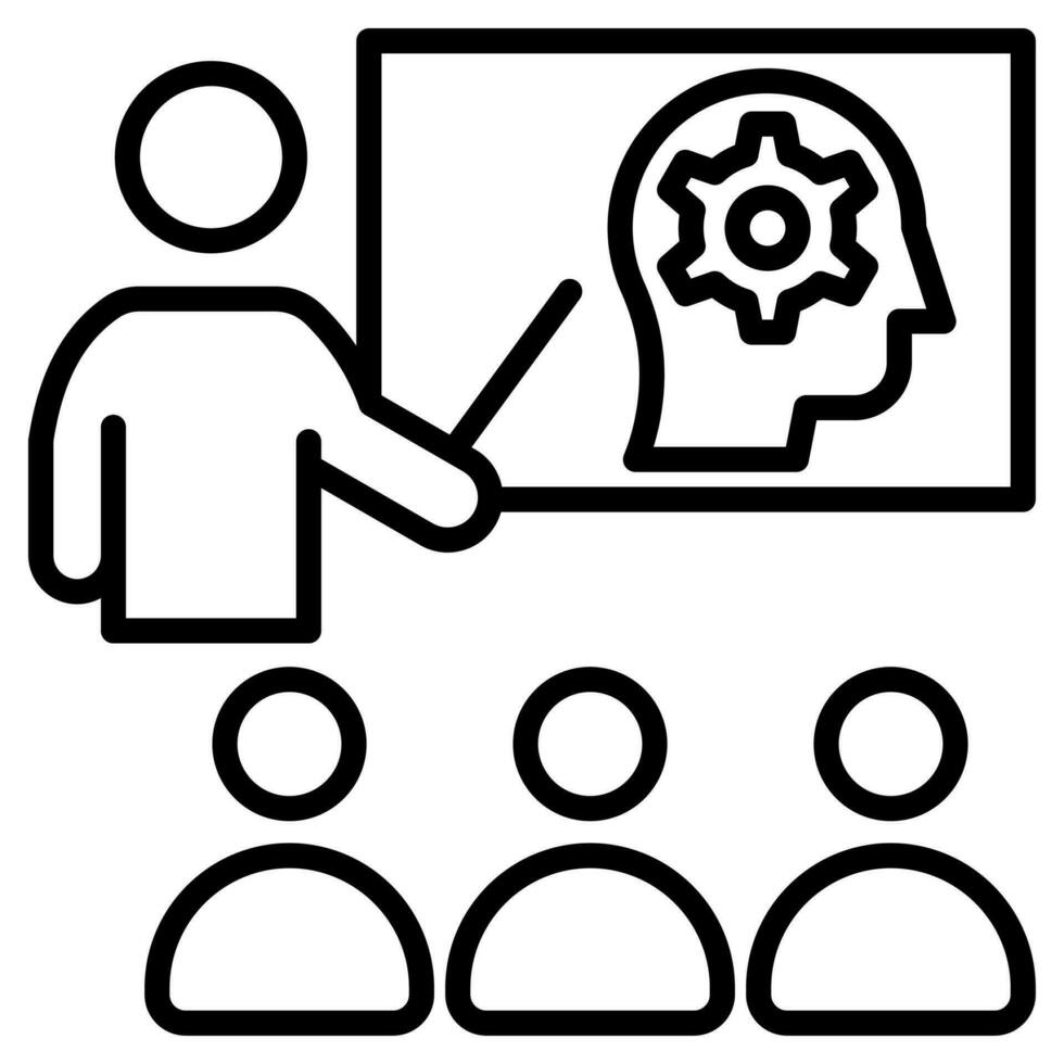 Critical Thinking Training icon line vector illustration