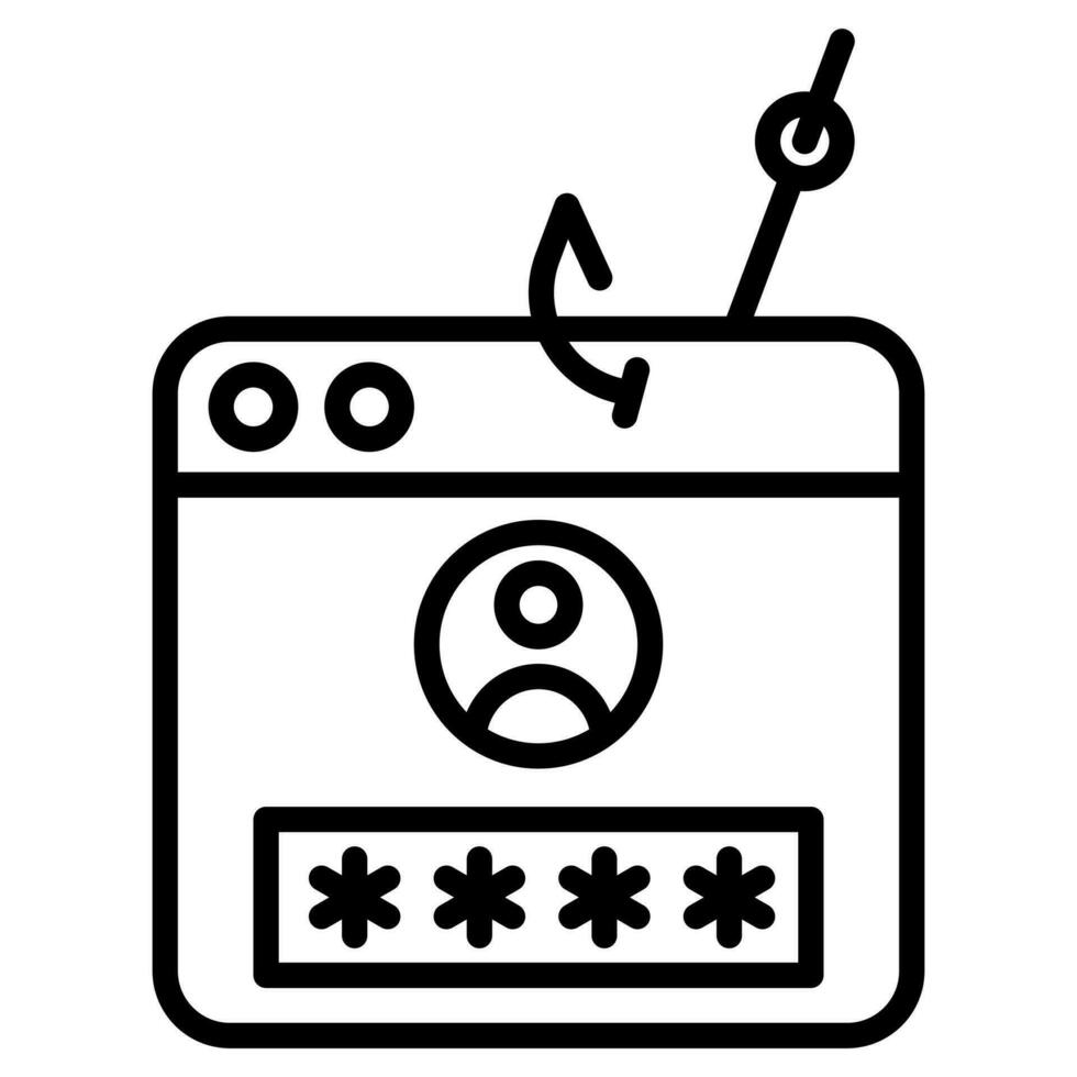 Password Phishing icon line vector illustration