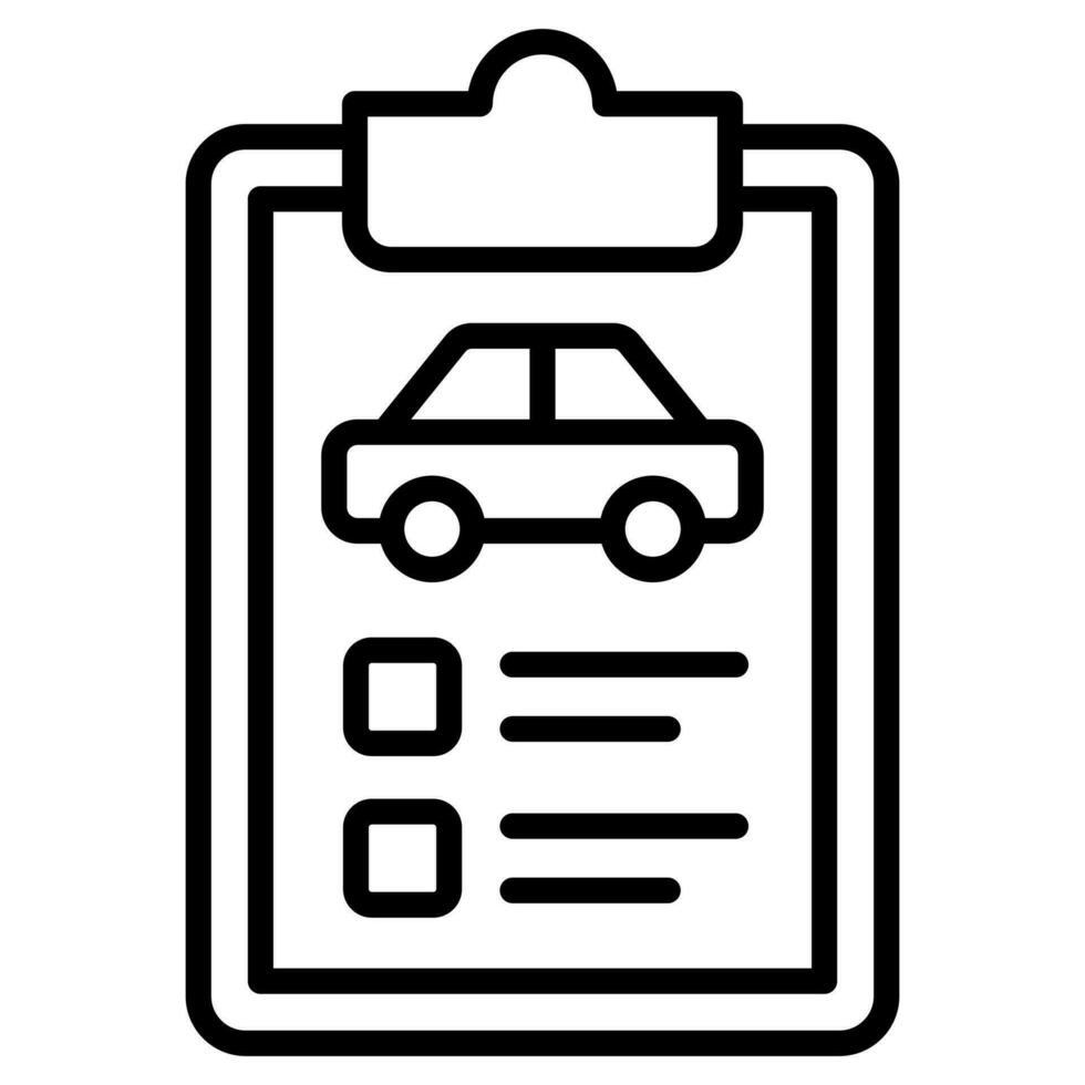coche inspección icono línea vector ilustración