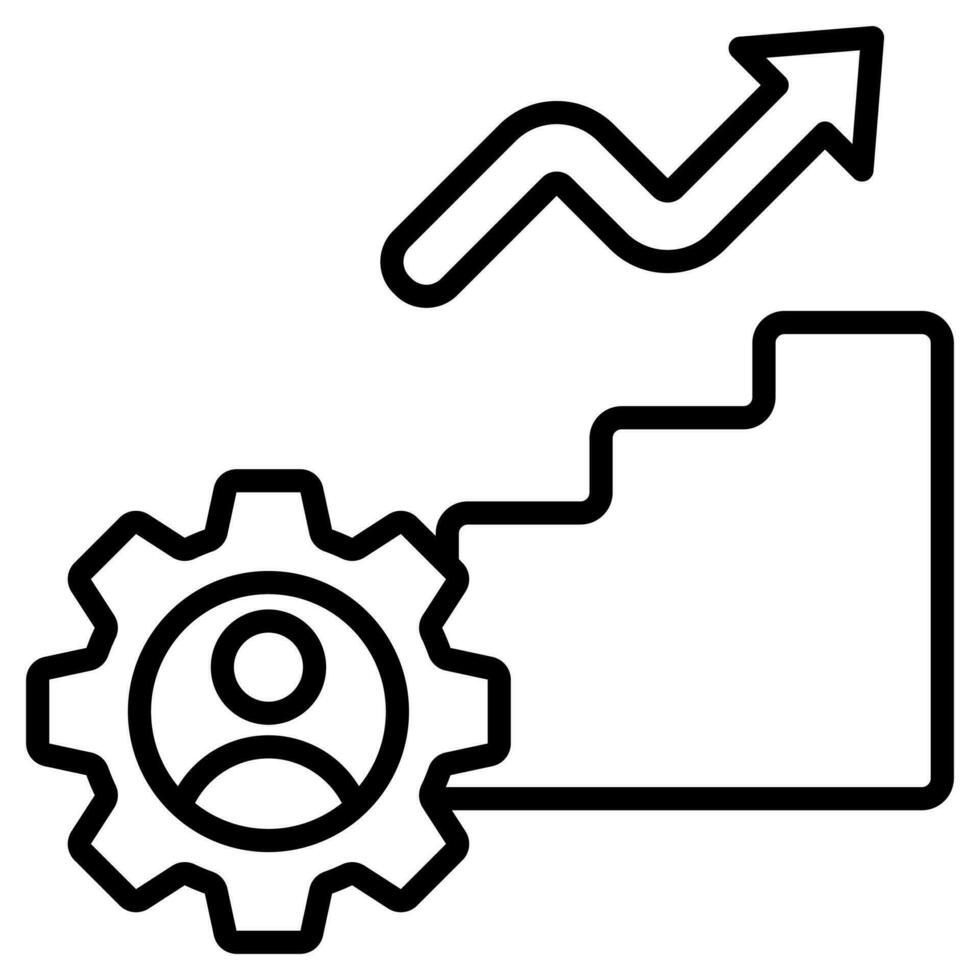 Competency Advancement icon line vector illustration