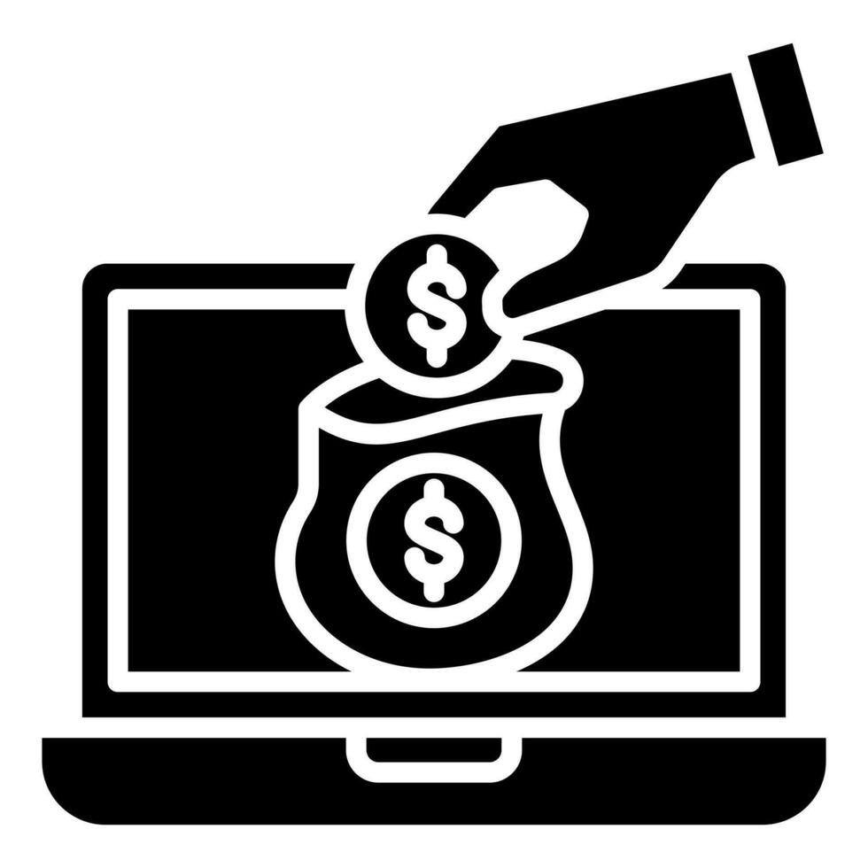 Virtual Embezzlement icon line vector illustration