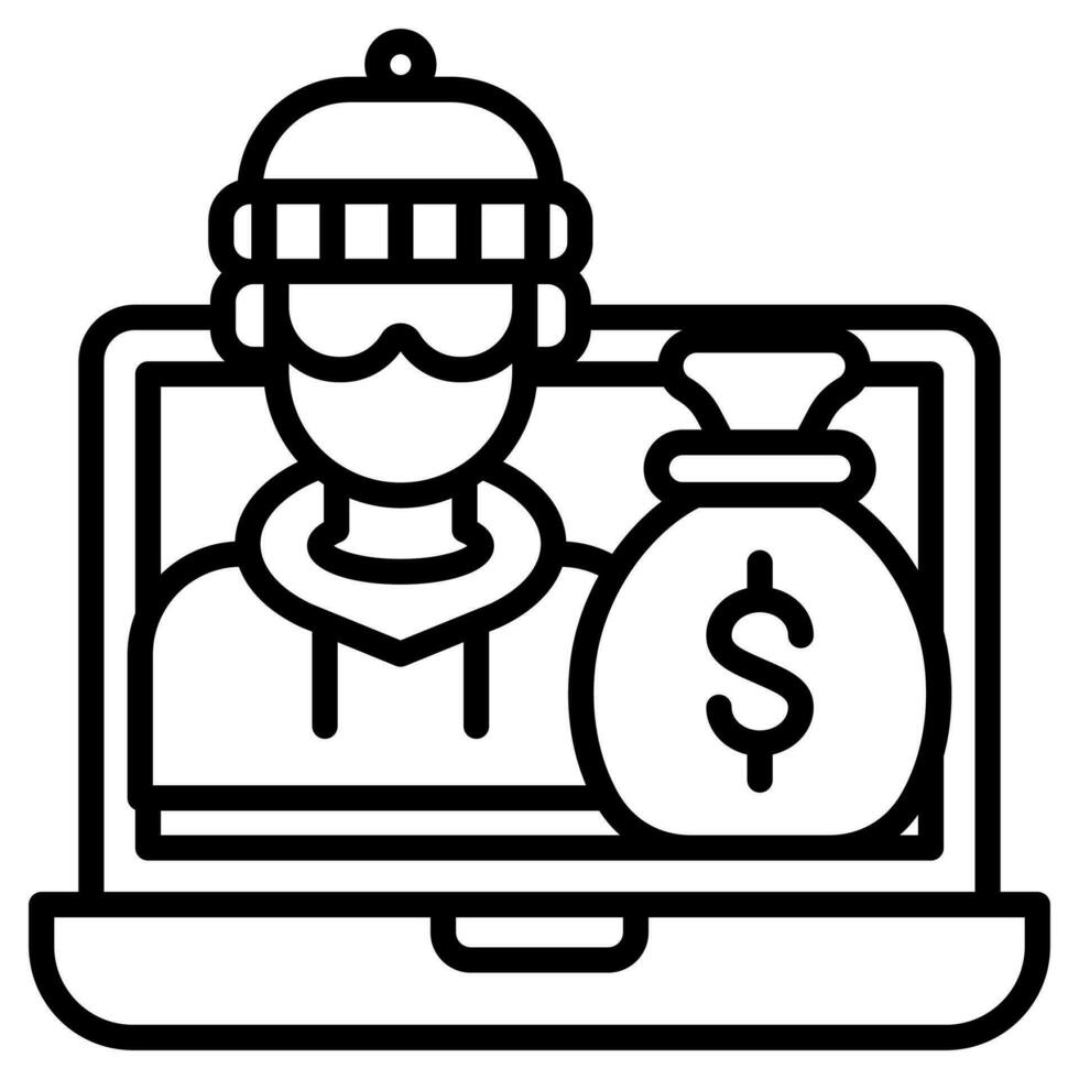 Digital Heist icon line vector illustration