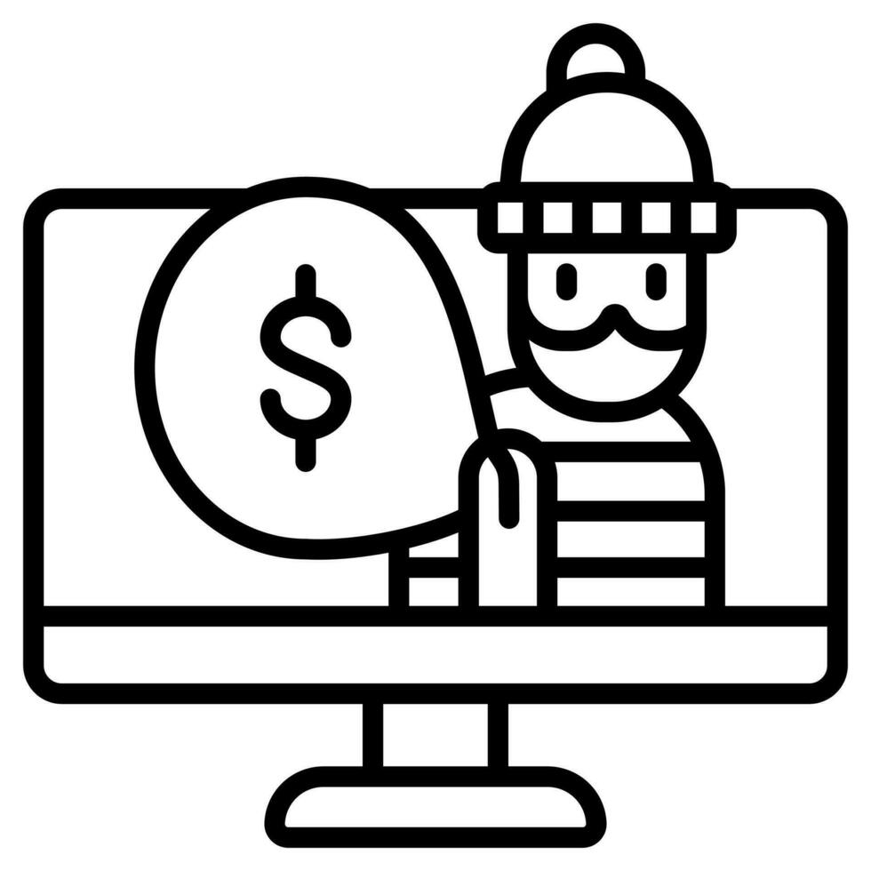 Virtual Mugging icon line vector illustration