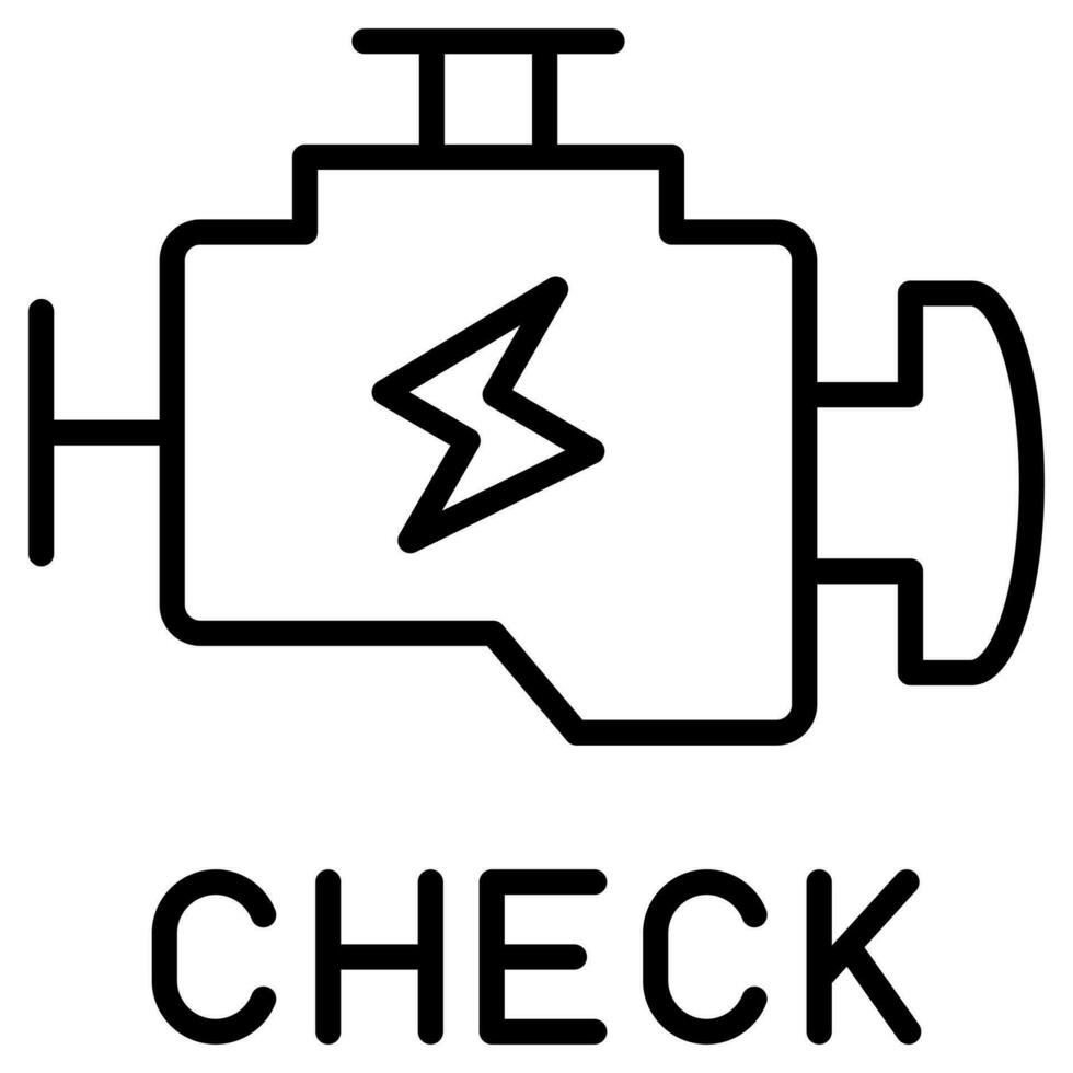 Engine Check icon line vector illustration