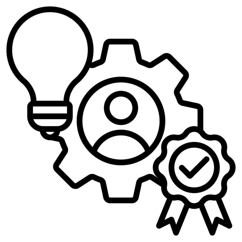 Competence Recognition icon line vector illustration