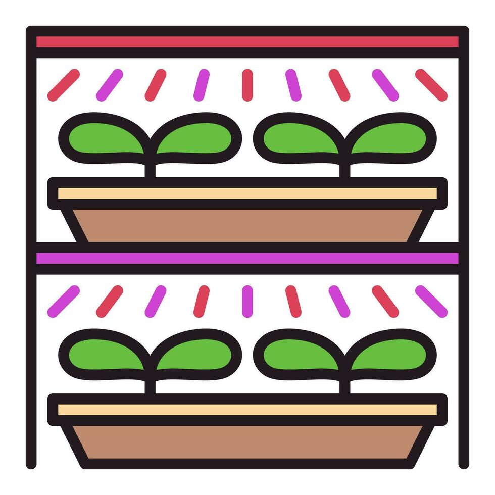 Seedling and Phyto Lamp System vector Grow Light colored icon or logo element