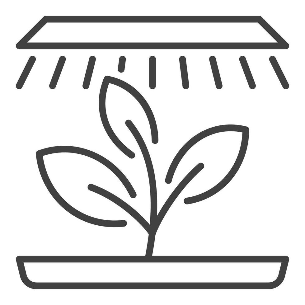 Grow Light with Seedling vector Phytolamp icon or sign in thin line style