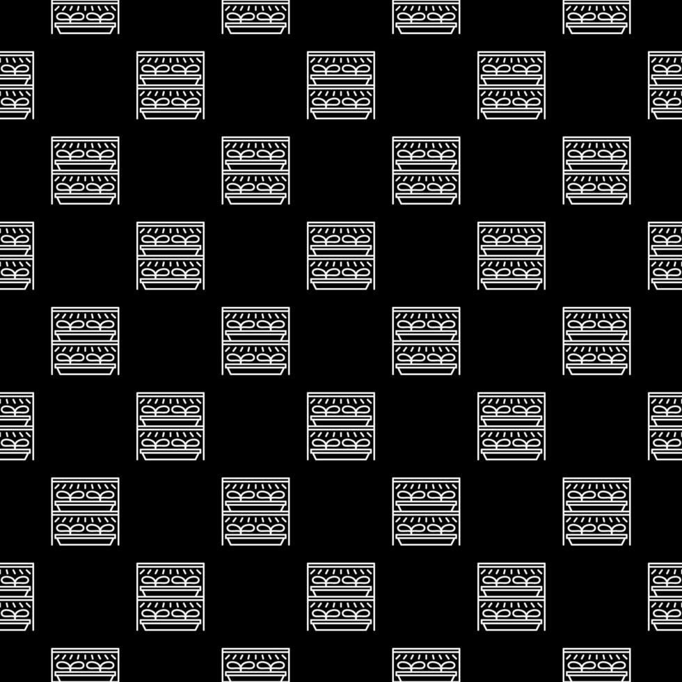 Seedling and Grow Light System vector Phyto Lamps dark linear seamless pattern