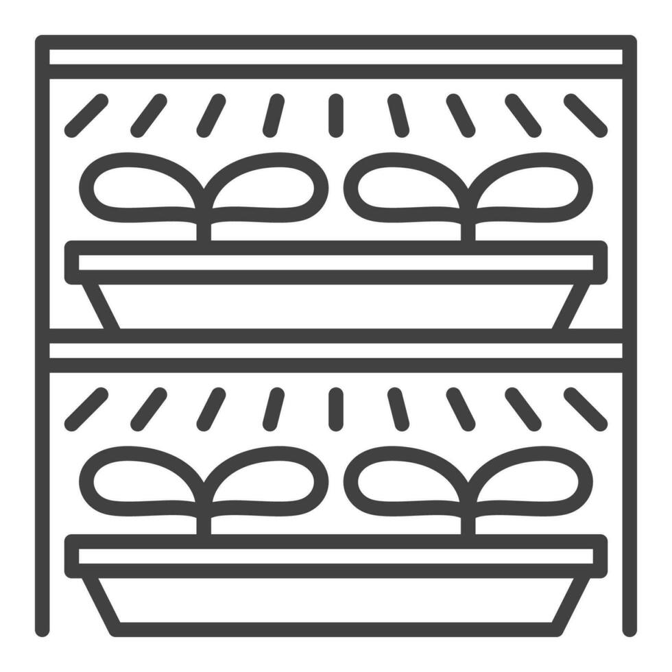 Seedling and Grow Light System vector Phyto Lamps line icon or symbol
