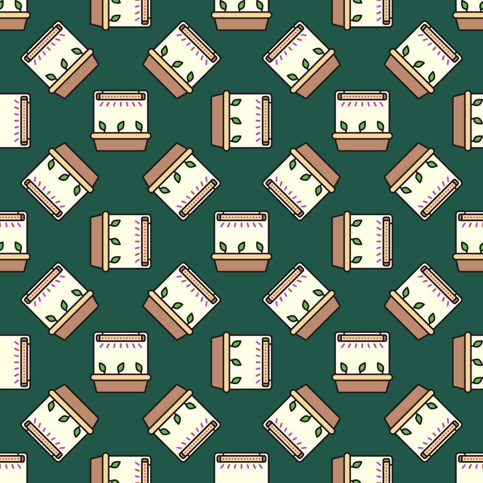 Grow Light with Plants vector Phytolamp colored seamless pattern