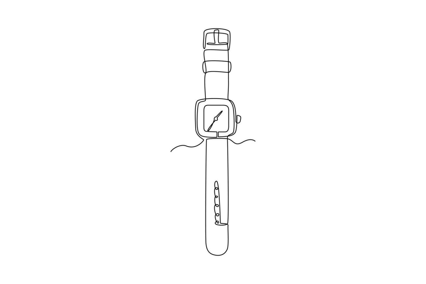 Continuous one line drawing watch concept. Doodle vector illustration.