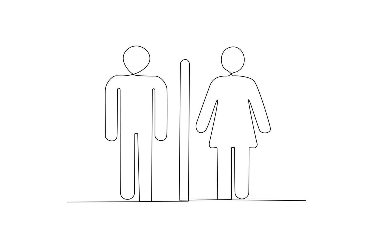 One continuous line drawing of Shopping center or mall information concept. Doodle vector illustration in simple linear style.