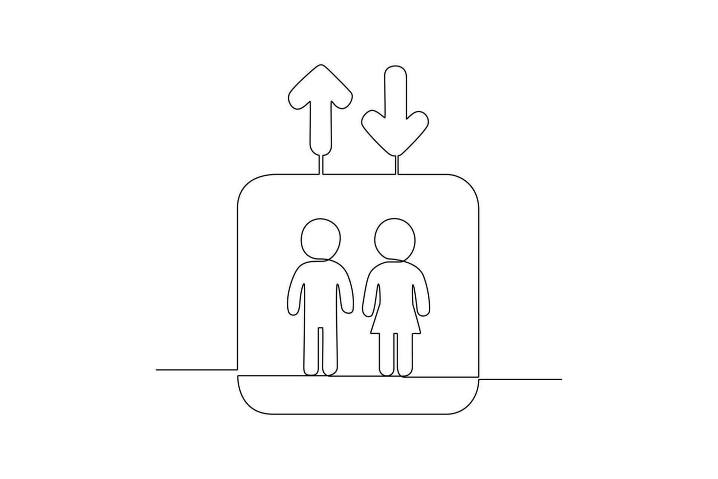One continuous line drawing of Shopping center or mall information concept. Doodle vector illustration in simple linear style.