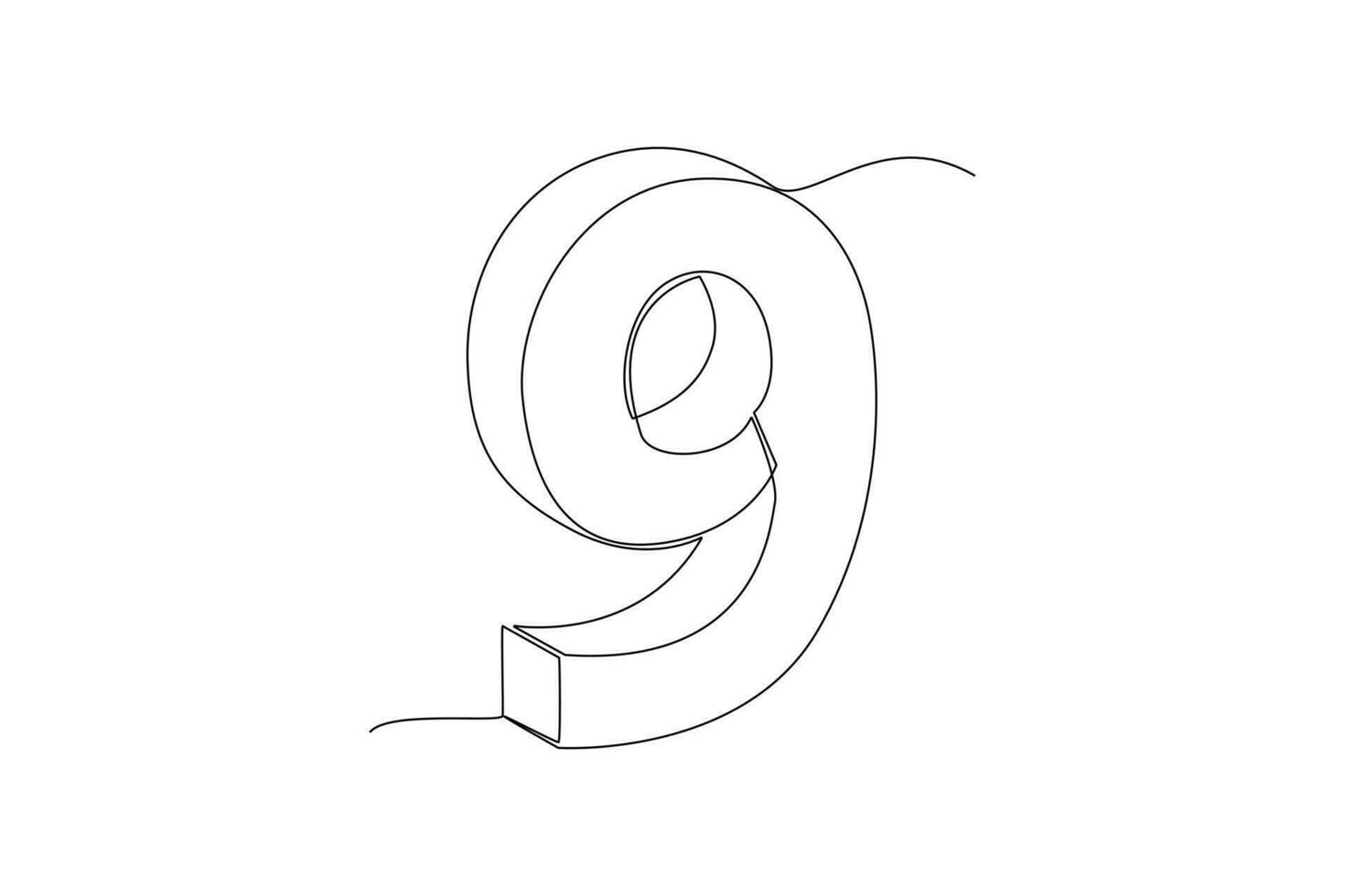 One continuous line drawing of Bricks with numbers. Numeral cube concept. Doodle vector illustration in simple linear style.