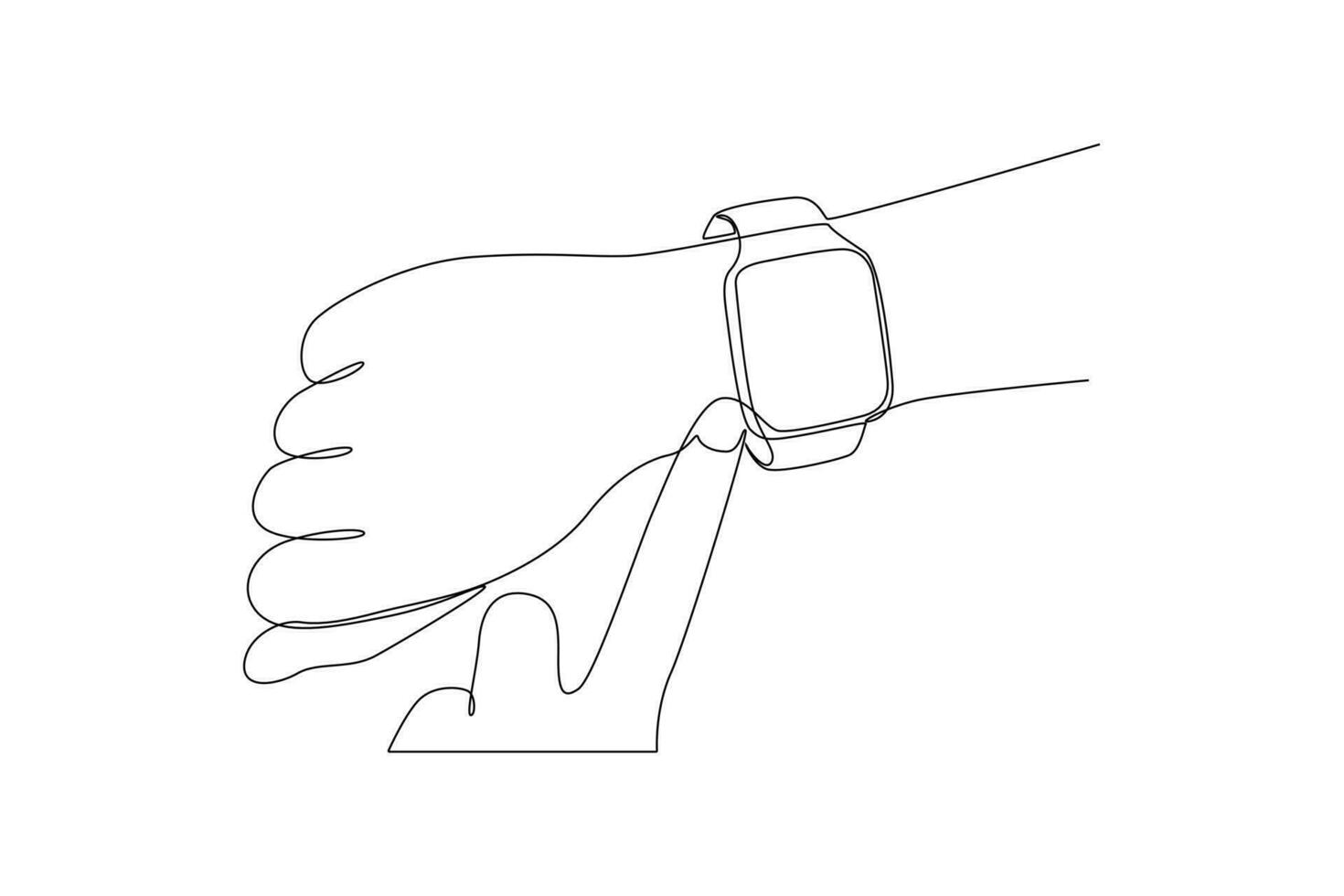 Continuous one line drawing watch concept. Doodle vector illustration.