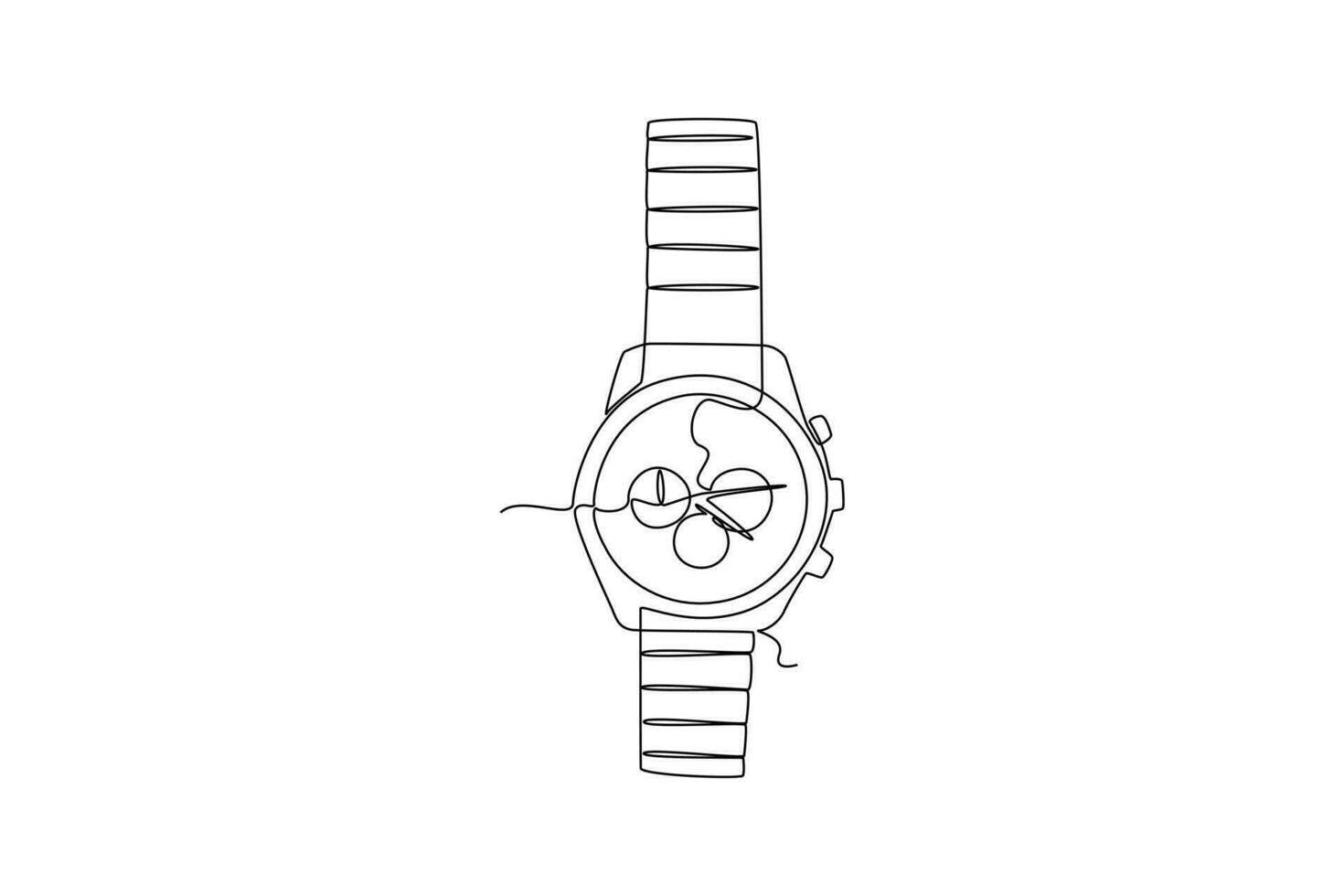 Continuous one line drawing watch concept. Doodle vector illustration.