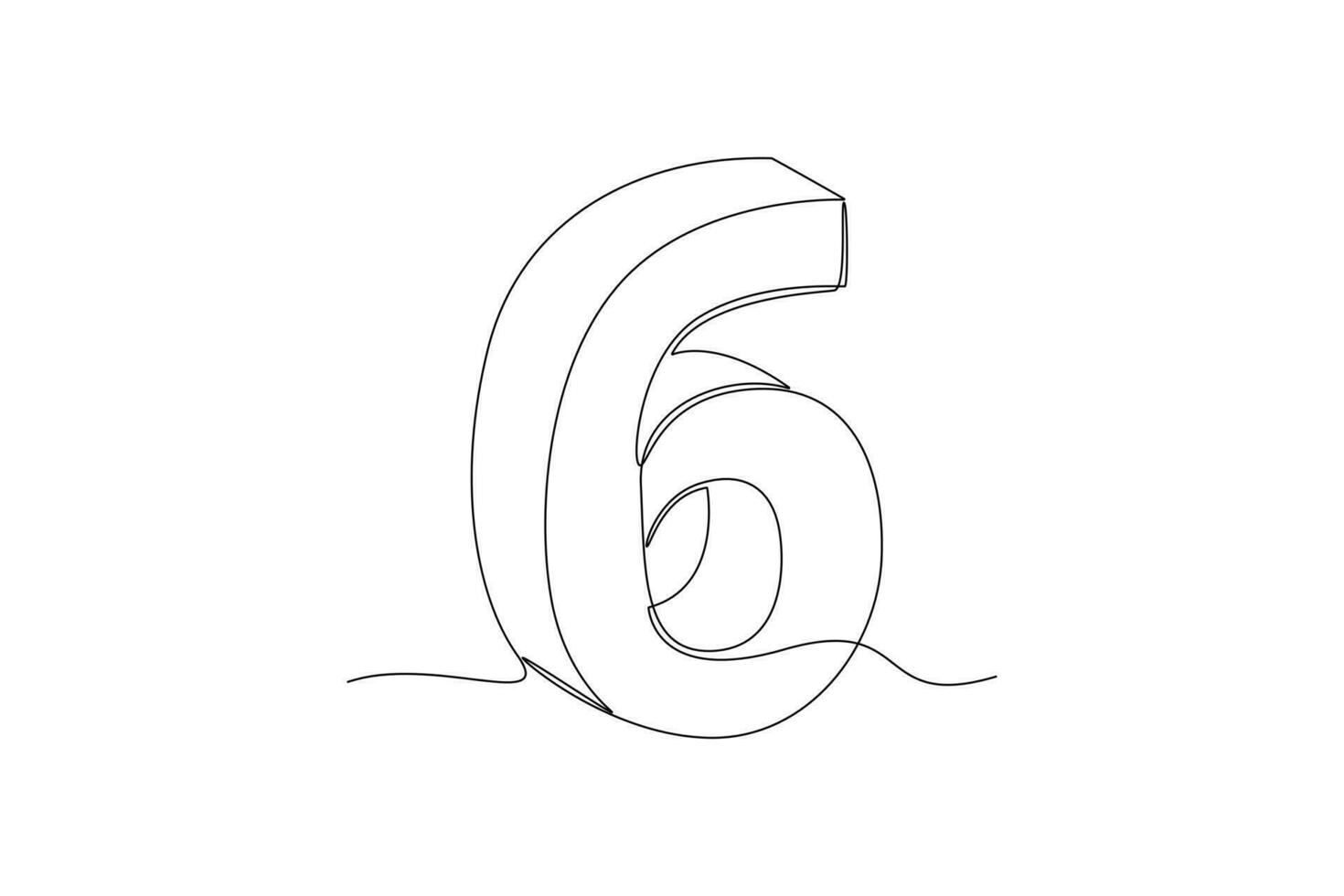 One continuous line drawing of Bricks with numbers. Numeral cube concept. Doodle vector illustration in simple linear style.