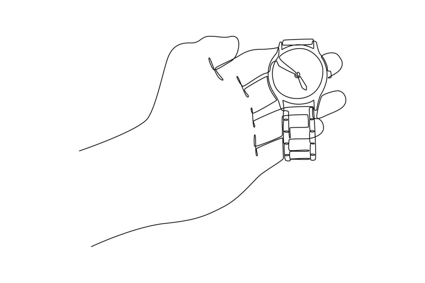 Continuous one line drawing watch concept. Doodle vector illustration.