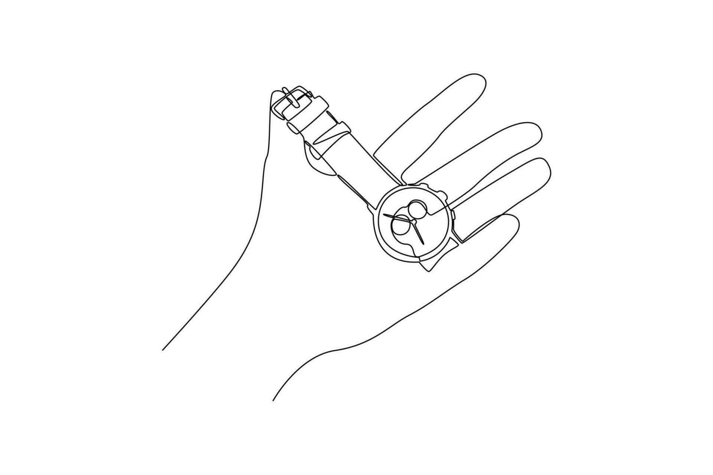 Continuous one line drawing watch concept. Doodle vector illustration.