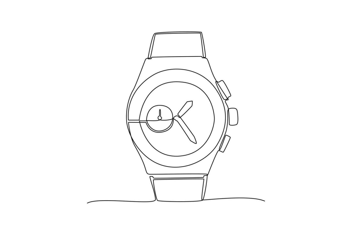 Continuous one line drawing watch concept. Doodle vector illustration.