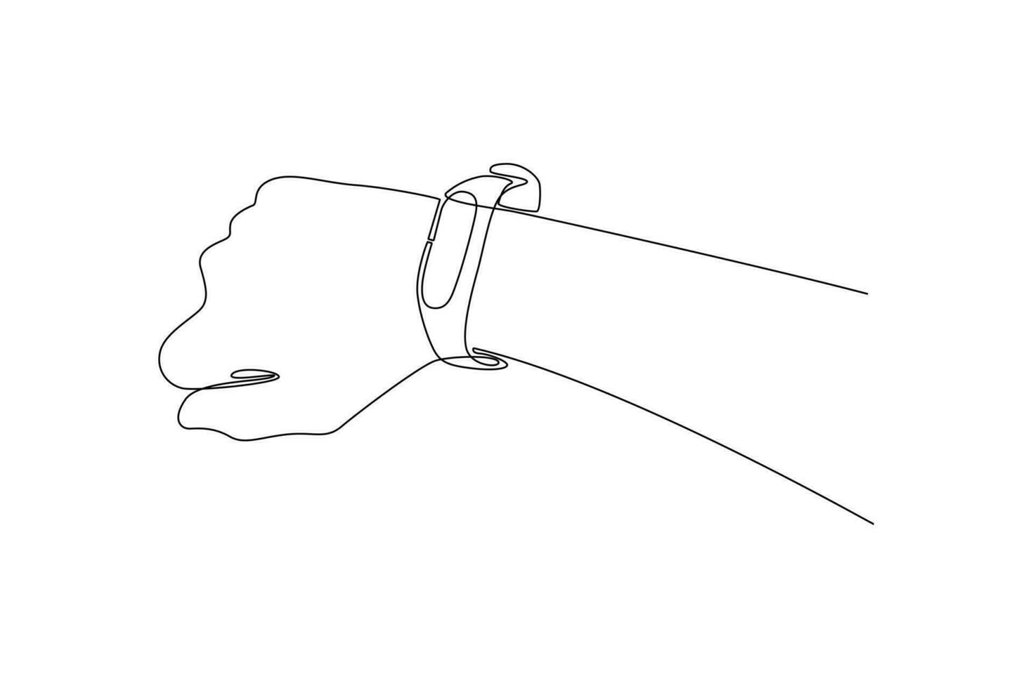 Continuous one line drawing watch concept. Doodle vector illustration.