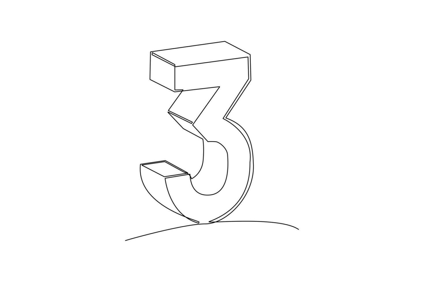 One continuous line drawing of Bricks with numbers. Numeral cube concept. Doodle vector illustration in simple linear style.